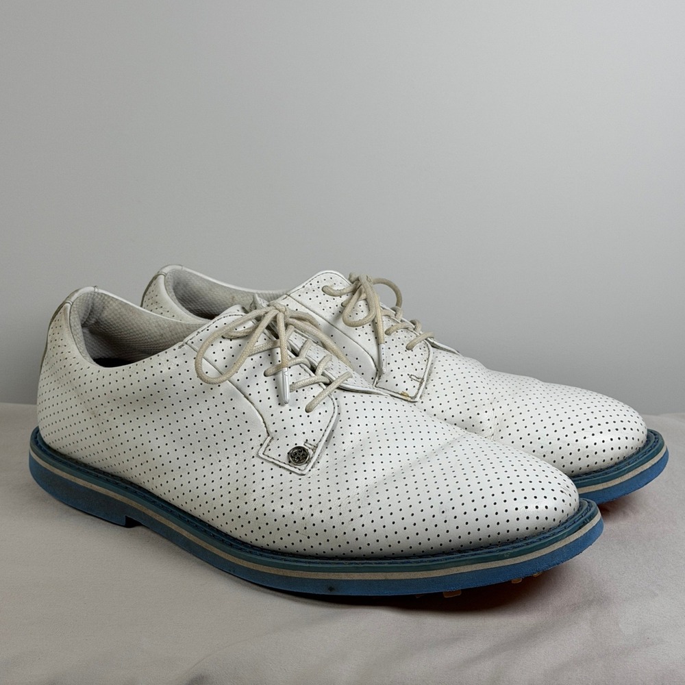 G/FORE Gallivanter Mens White Perforated Leather Golf Shoes Size 12